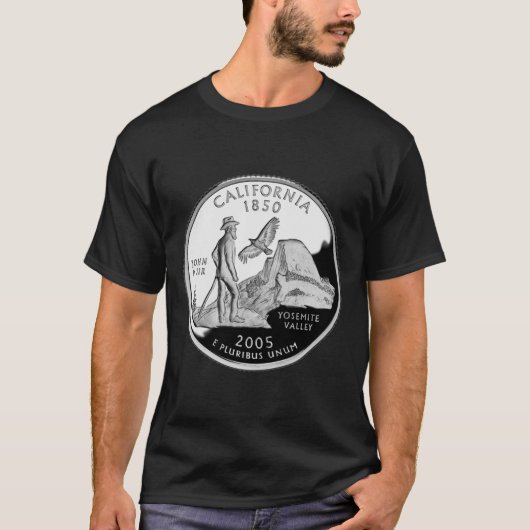 T-shirt Faux California State Quarter Yosemite Valley Muir (Devant)
