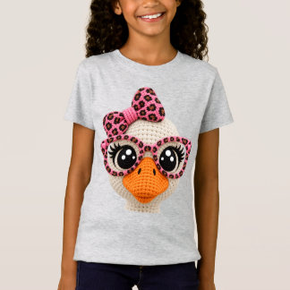 T-Shirt Faux Crochet Fil Silly Goose Leopard Coquette Nœud
