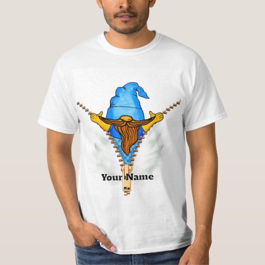 T-shirt Faux Gnome à fermeture éclair (Devant)