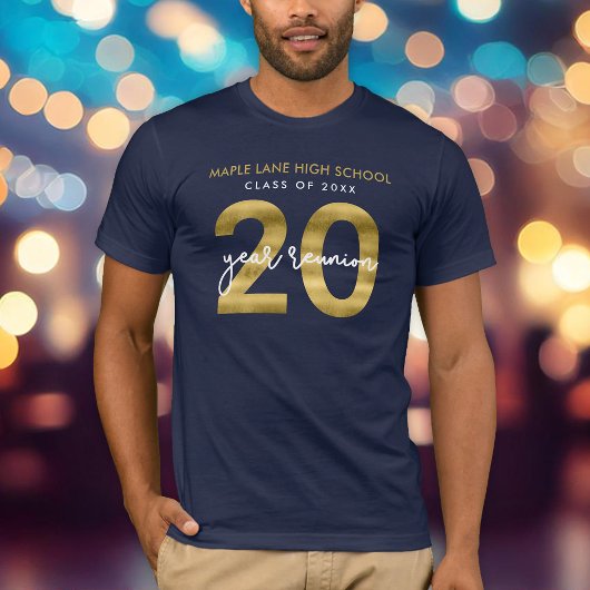 T-shirt Faux Gold 20 Year Class Reunion