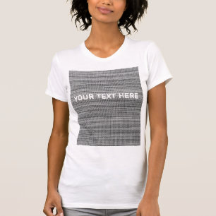 T-shirt Faux Grey Fabric avec texte personnalisé