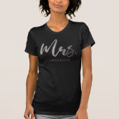 T-shirt Faux Silver Parties scintillant Handwritin Mme Cus (Devant)