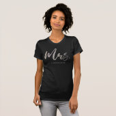 T-shirt Faux Silver Parties scintillant Handwritin Mme Cus (Devant entier)
