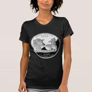 T-shirt Faux Wisconsin State Quarter Cow Cheese