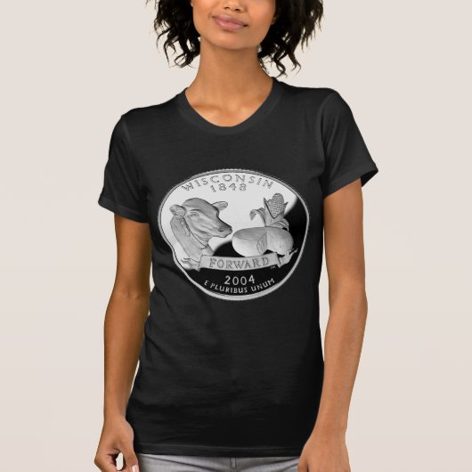 T-shirt Faux Wisconsin State Quarter Cow Cheese (Devant)