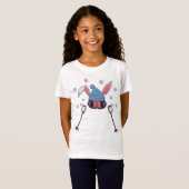 T-Shirt Faux yarn skiing rabbit winter humor (Devant entier)