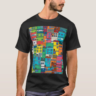 T-shirt favela urbaine brésilienne : arrière - plan coloré