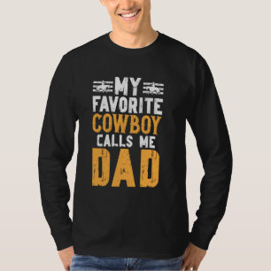 T-shirt Favori Cowboy M'Appelle Papa Rodeo Papa D'Un Rodéo