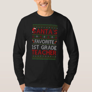 T-shirt Favori Xmas Père Noël S Enseignant de 1ère année C