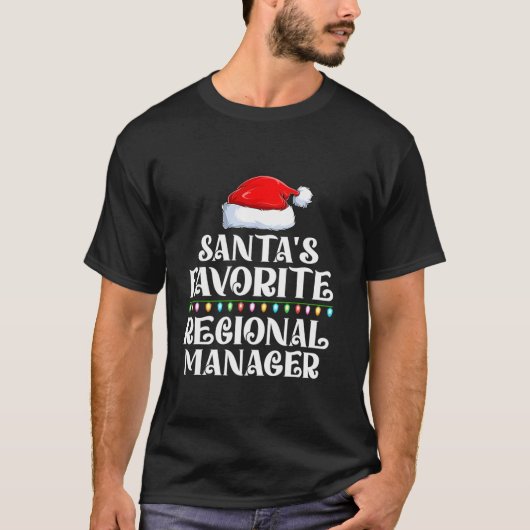 T-shirt Favoris de Xmas Lighting Père Noël Gestionnaire ré (Devant)