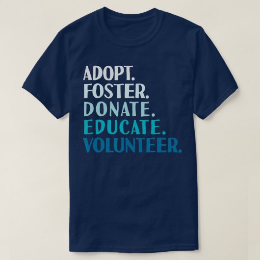T-shirt Favoriser l'éducation Adopter un chien - Secourir  (Design devant)