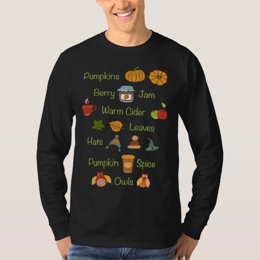 T-shirt Favorite Fall Things Autumn Season (Devant)