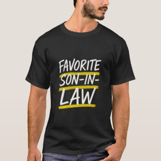 T-shirt Favorite Son In Law Yellow Paint Brush Typography