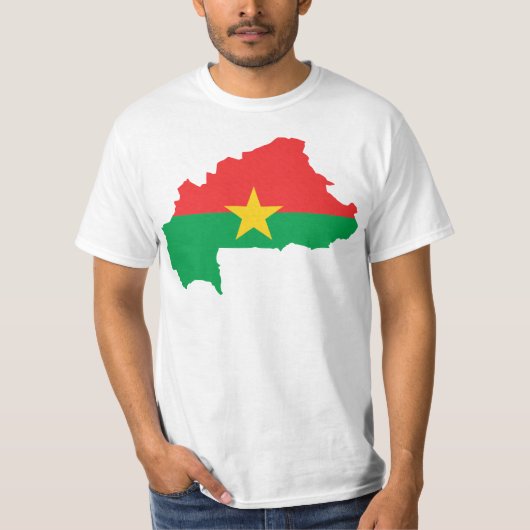 T-shirt FB de carte de drapeau de Burkina Faso (Devant)