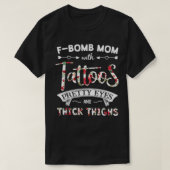 T-shirt Fbombe Pitbull Maman avec des tatouages de beaux y (Design devant)