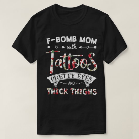 T-shirt Fbombe Pitbull Maman avec des tatouages de beaux y (Design devant)