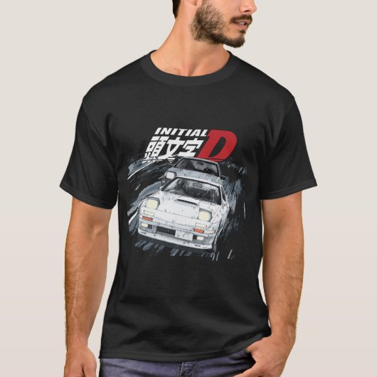 T-shirt fc3s iNiTIAL D Ryosuke Takahashi FC contre 86 Drif (Devant)