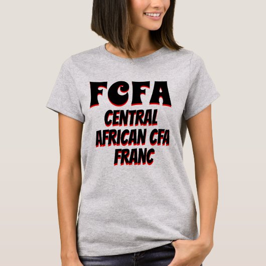 T-shirt FCFA Centrafricaine Franc CFA gris (Devant)