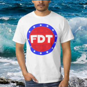 T-shirt FDT Chemise en gras rouge, blanc et bleu