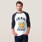 T-shirt Fear Beer Baseball, Blue Lettering, Jersey (Devant entier)
