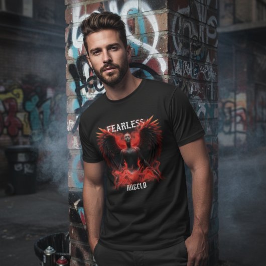 T-shirt Fearless Angelo Dark Winged Guardian Graphic