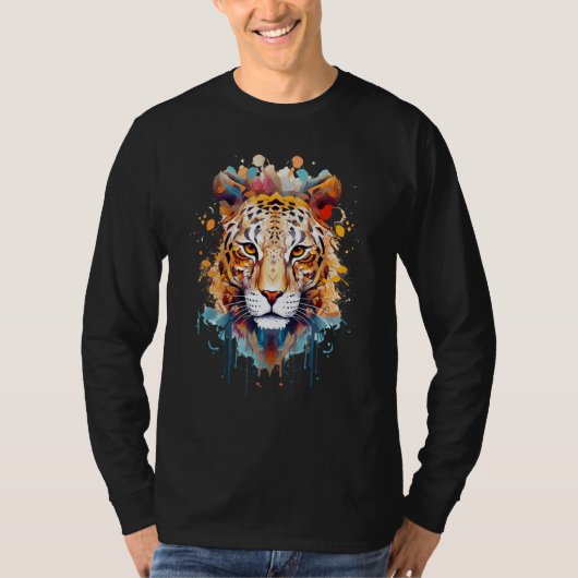 T-shirt Fearless Jaguar Face Big Cat Lover Print Art Graph (Devant)