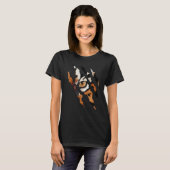 T-shirt Fearless Tiger Cat Eye Claw Silhouette Easy Tiger (Devant entier)