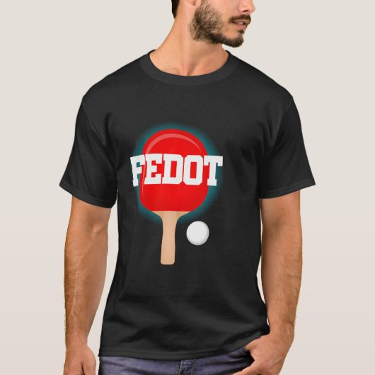 T-shirt Fedot Nom Garçons Table Tennis Ping Pong Game Rack (Devant)