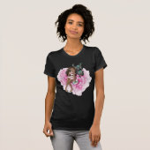 T-shirt Fée afro-américaine à la rose (Devant entier)