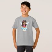T-shirt Fée Afro-Américaine, Fée De Forêt, Champignons (Devant entier)
