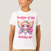T-shirt Fée arc-en-ciel frère papillon de fille d'annivers (Devant)