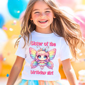 T-shirt Fée arc-en-ciel soeur papillon de la fille d'anniv