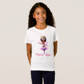 T-Shirt Fée ballerine princesse roses ailes flutter tiara (Devant entier)