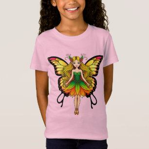 T-Shirt Fée Colorée Avec Des Ailes De Papillon Vibrant