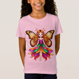 T-Shirt Fée Colorée Avec Des Ailes De Papillon Vibrantes