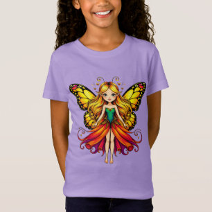 T-Shirt Fée Colorée Avec Des Ailes De Papillon Vibrantes