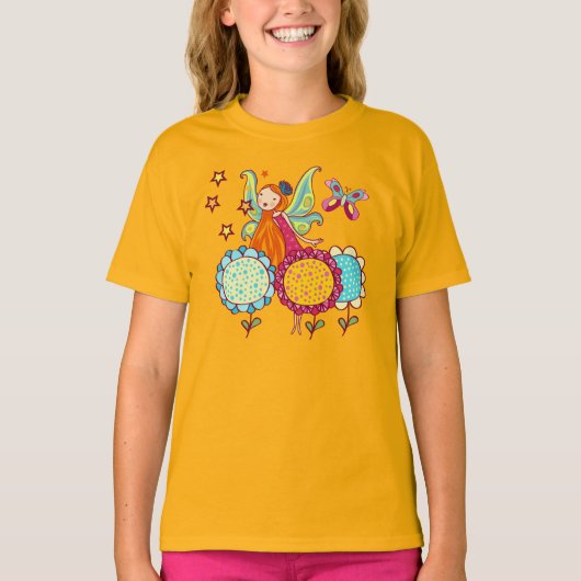 T-shirt Fée de jardin avec des fleurs (Devant)