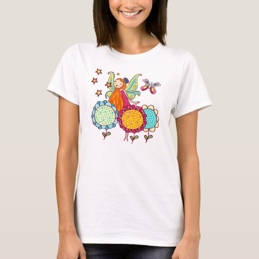 T-shirt Fée de jardin avec des fleurs (Devant)