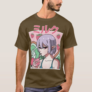 T-shirt Fée esthétique Fairycore Boire paille japonaise