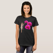 T-shirt Fée Et Rose Zinnias Fleur Foncé  (Devant entier)