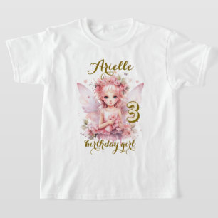 T-shirt Fée pastel fête d'anniversaire de thé de jardin fl