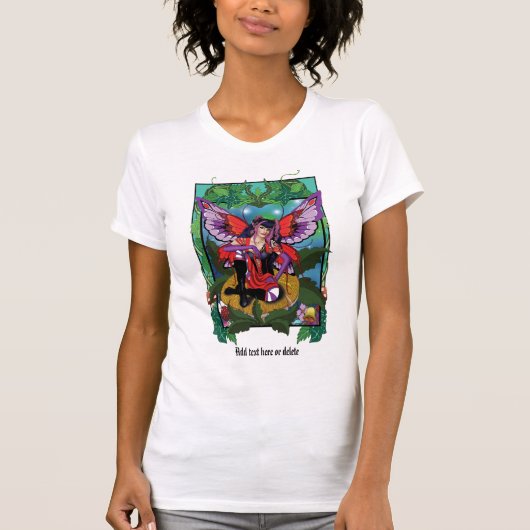 T-shirt Fée violet rouge champignons gothique (Devant)