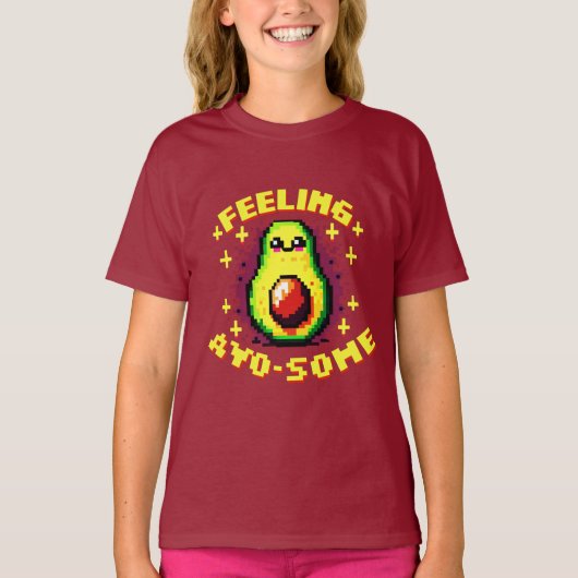 T-shirt Feed Avo-some - Drôle Pixel Art Avocado Design (Devant)