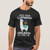 T-shirt Feed Your Llamakah Llama Hanukkah Costume Alpaca (Devant)