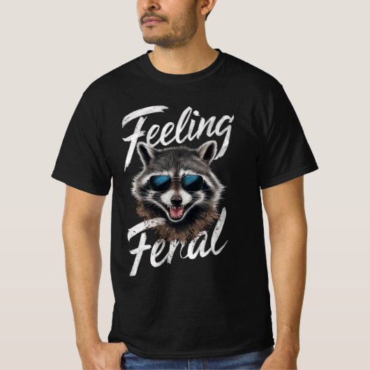 T-shirt Feel Feral Racoon (Devant)