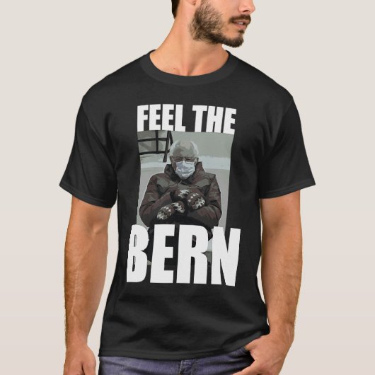 T-shirt Feel It Bern Bernie Sanders Sitting Mittens  Meme (Devant)