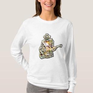 T-shirt Feel the Blues - Conception de guitare artistique