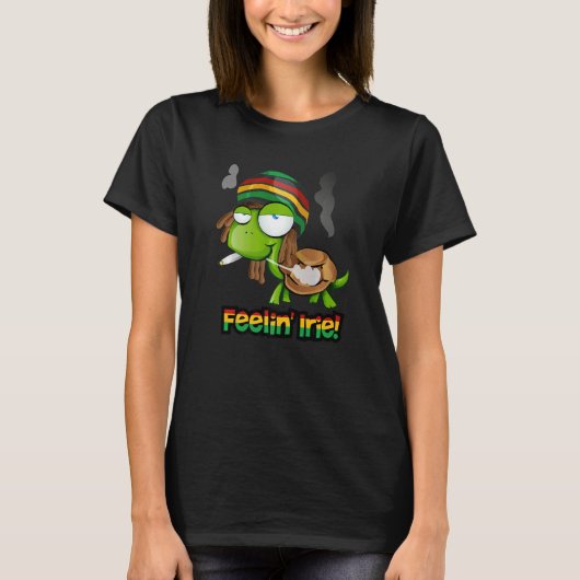 T-shirt Feelin' Irie Patois Jamaïcaine Tortue jamaïcaine (Devant)
