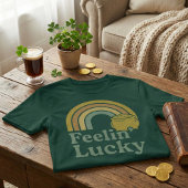 T-shirt Feelin' Lucky Retro Rainbow Pot of Gold
