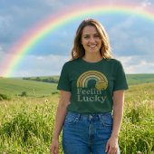 T-shirt Feelin' Lucky Retro Rainbow Pot of Gold